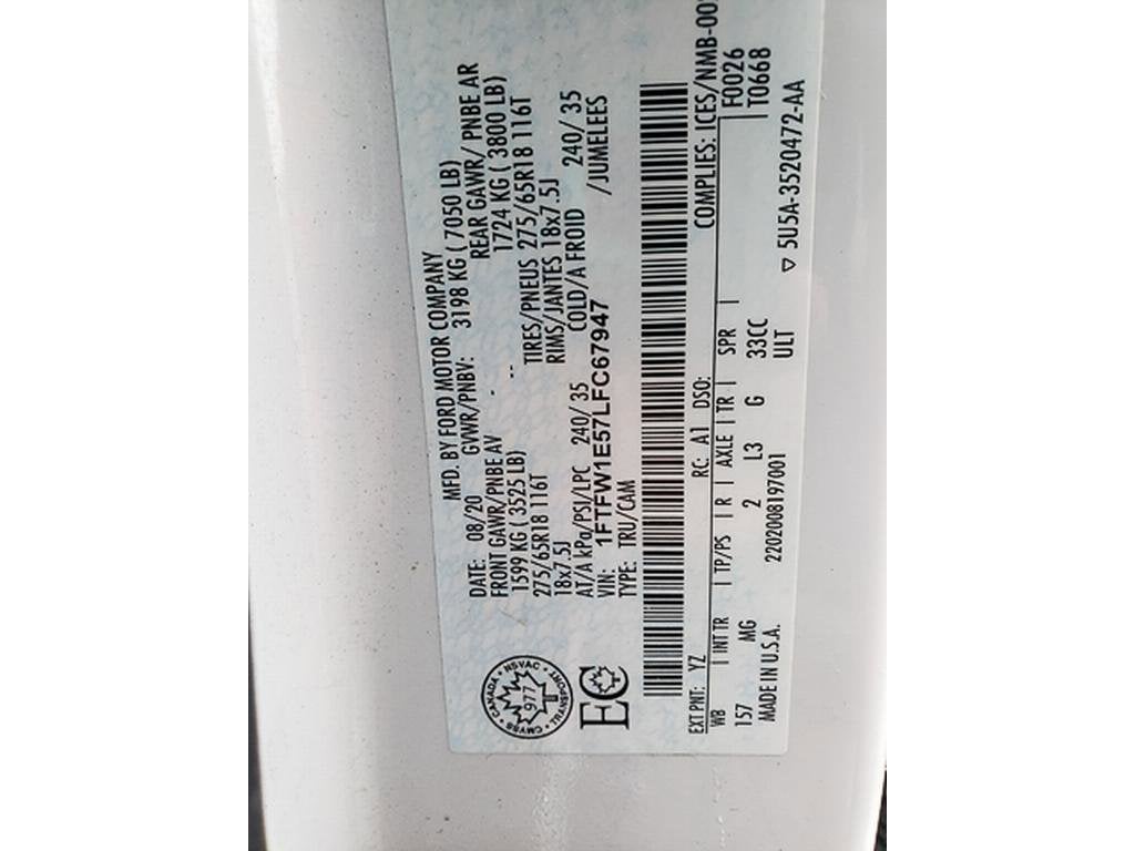 2020 Ford F-150 XLT 4WD SuperCrew 6.5' Box